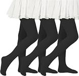 Ballet Tights for Girls Toddler Dance Outfit Dance Leotards for Girls Leggings Pantyhose Black - 3 Pairs 6-9 Years