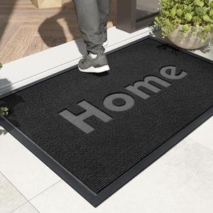 Color&Geometry Outdoor Mats for Home Entrance Heavy Duty, Front Door Mat Outside Entrance for All-Season Weather Non Slip, Welcome Mat for Front Door with Durable Rubber Backing, Black 17”X29”