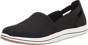 Clarks Women's Breeze Step Loafer, Black Canvas, 9.5