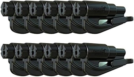 Resqme Family Pack of 12, The Original Emergency Keychain Car Escape Tool, 2-in-1 Seatbelt Cutter and Window Breaker, Made in USA, Black