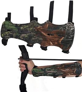 TOPARCHERY 12" Cow Leather Arm Guard Protector with 4 Adjustable Straps (Camouflage)