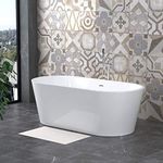 NRG Bathroom Freestanding Double Ended Oval Bathtub Luxury Design Bath Tub Built in Waste 1700 x 800mm