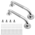 2-Pack Stainless Steel Shower Grab Bars, 12'' Anti-Slip Safety Handles for Bathtubs and Showers, Wall Mounted Support for Elderly, Seniors, Handicap, Bathroom, Tub, Toilet