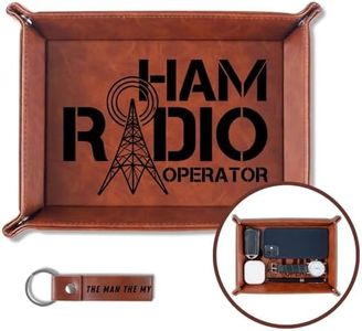 INNObeta Ham Radio Gifts for Men, Ham Radio Accessories, Valet Tray for Male, Bedside Tray with Keychain - Ham Radio Operator