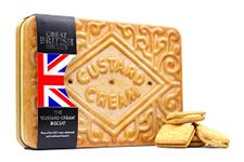 Giant Custard Cream Biscuits Gift Set - Custard Creams Christmas Biscuits Tin Gifts, Novelty Biscuit Box with Custard Cream Luxury Biscuits - Unique Family Gifts Ideas, British Biscuit Hamper Tin 450g