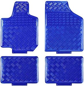August Auto All Weather Aluminum Universal Fit Car Floor Mats Fit for Sedan, SUVS, Truck and Vans Set of 4 (Blue)