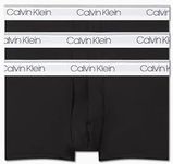 Calvin Klein Men's Micro Stretch Low Rise Trunk, Black with White Waist Band, Medium (Pack of 3)