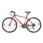 FIREFOX Rapide 700C 21 Gears Hybrid Bicycle for Mens | Red | Frame:18 Inches | 21 Speed | 98% Assembled Cycle,Front