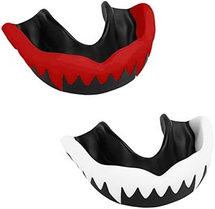 Protector Bucal 2 Piezas, Protector Bucal Deportivo Bucal, para Deportes de Contacto,para Boxeo Lucha Libre MMA Hockey Rugby, para Jóvenes y Adultos, Negro, Rojo