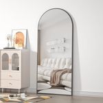CASSILANDO Full Length Mirror 165cm×60cm, Floor Mirror, Standing Mirror, Against Wall for Bedroom,Dressing and Wall-Mounted Thin Frame Mirror, Black