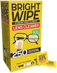 BRIGHTWIPE Lens Wipes - Glasses Cleaner - Cleaning Wipes - Screen Wipes - Eye Glasses Cleaner - Quick Drying, Remove Fingerprints, Dirt, Oil from Eyewear, Phone and Tablet Screen. 250 Single Use Wipes