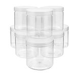 Slime Containers with Lids - 8 Pack Clear Plastic Jars for Kids DIY Crafts (12 oz)