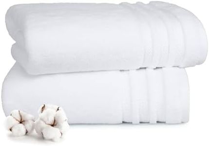 MYTRIDENT Finesse 2 Piece Bath Towels, 625 GSM, 100% Cotton, White