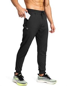 G Gradual Men's Sweatpants with Zipper Pockets Athletic Pants Traning Track Pants Joggers for Men Soccer, Running, Workout, Black, X-Large