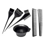 GITGRNTH 6 Pieces - Dye Color Mixing Bowl Set With 2 Pcs Hair Dye Brush Set Plastic Brush With Bowl, Hair Colouring Kit For Salon And Home Use For Men And Women, 200 ML (Dye Kit with Extra Brush)