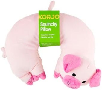 Korjo Kids Squinchy Pillow, Travel Pillow, Pig Colour