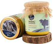 Indic Organics Forest Grazing Rare Malnad Gidda Desi Cow'S A2 Ghee From Western Ghats Of Karnataka Ayurvedic & Medicinal Bilona Ghee Rare Combination Of Naturally Balanced Omega 3:6:9 Ratio, (500 Ml)