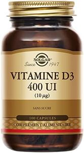 Solgar Vitamine D3 400 UI - Défenses naturelles - Immunité - Santé des os - Système Immunitaire - Complément Alimentaire - Flacon de 100 capsules