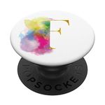 MONOGRAM LETTER PHONE GRIP RAINBOW SMOKE LETTER F PopSockets PopGrip: Swappable Grip for Phones & Tablets