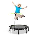 Maxmass Mini Trampoline, Fitness Bungee Rebounder with Adjustable Handle, Foldable Exercise Bouncer for Adults and Kids