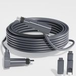 Klutchtech for Starlink Cable 150FT Replacement Cable for Starlink Standard Actuated Gen 2, Starlink Cable Gen 2/ V2 with End Caps Waterproof Gray (150FT/46M)