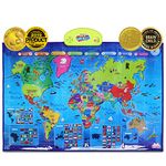 BEST LEARNING i-Poster My World Interactive Map - Educational Talking Toy for Boys and Girls Ages 5-12 Kids - Ideal Children's Birthday Gift