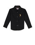 U.S. POLO ASSN. Boys FS Solid Satin Shirts (UKSHTC0003_Black_L)