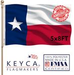 KEYCA Texas State Flag 5x8 FT Made in The USA- Heavy Duty Vibrant Colours Double Sided Texas TX Flag with 3 Brass Grommets for Home/Company/Indoor Outdoor Decoration