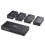 PW-HT226P4(POC) HDMI Splitter Extender 1X4 Port Over Cat5e/Cat6 Ethernet Cable No delay Up to 50m/165ft and Resolution Up to 1080P@60Hz(1 in 4 Out)