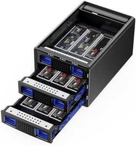 CENMATE 3*3 M / B+M Key M.2 NVMe Enclosure with Cooling Fan and USB A/C 3.2 Gen 2 (10Gbps), Hard Drive Enclosure Support 72TB(3*3*8TB 2230/2242/2260/2280/22110 SSDs)