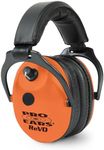 Pro Ears ReVO Electronic Earmuffs, Child-Sized Hearing Protection Muff, NRR 25, Dual Circuit Boards, Exclusive DLSC Technology, Pro Form Leather Seals, Made in USA, Neon Orange