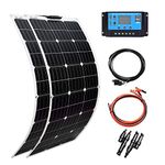 XINPUGUANG 200w 12v Solar Kit 2pcs 100W Flexible Solar Panels Monocrystalline PERC Module 20A Solar Regulator for Boat, Car, Caravan, 12v Battery Power Charging (200)