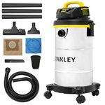 Stanley Wet/Dry Vacuum, 5 Gallon, 4 Horsepower, Stainless Steel Tank