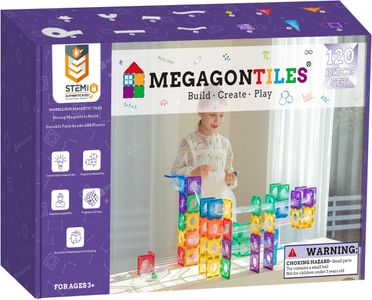 MEGAGONTILES Marble Run Set – 120-Piece Building Toy