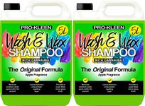 10L of Pro-Kleen Wash & Wax Car Shampoo - With Added Carnauba Wax - pH Neutral Apple Fragrance