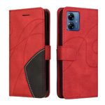 Wuhaizher Motorola Moto G14 Case Geometric, Shockproof Wallet Case PU Leather with Card Slots Folding Stand Magnetic Scratchproof Protect Flip Cover for Motorola Moto G14 Phone Cases, Red