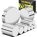 TRYMAG 70Pcs Refrigerator Magnets, 5 Different Size Small Round Magnets for Fridge, Durable Tiny Cicle Fridge Magnets Mini Rare Earth Magnets for Miniatures, Crafts, Whiteboard, Button Magntes