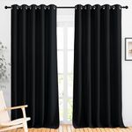 NICETOWN Black Out Sliding Door Curtains 2 Panels Set 118 inches Long, Grommet Thermal Blackout Curtains Privacy Room Divider Sound Reducing for Bedroom/Living Room, W66 x L118