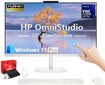 HP OmniStudio 27" Full HD Touchscreen All in One Desktop Computer - 64GB DDR5 2TB SSD, Intel Core Ultra 7 355U (up to 4.7GHz), 49 Tops NPU, WiFi 7, Copilot AI PC, Win11 Pro, KB & Mouse, for Business