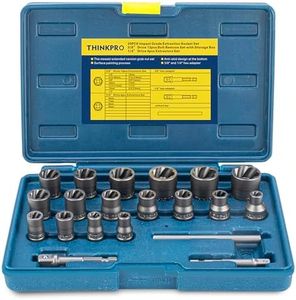 THINKPRO Upgraded Bolt Extractor Set, 20 PCS Impact Bolt & Nut Remover Set, Stripped Lug Nut Remover, Extraction Socket Set for Removing Damaged, Frozen, Rusted, Rounded-Off Bolts, Nuts & Screws