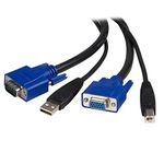 StarTech.com 2-in-1 USB KVM Cable - Keyboard/Video/Mouse/USB Cable - HD-15 (VGA), USB Type B (M) to USB, HD-15 (VGA) - 6 ft - SVUSB2N1_6