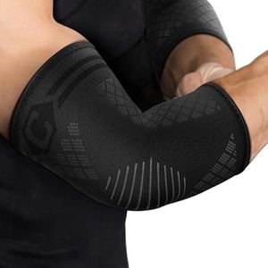 CAMBIVO 2 Pack Elbow Brace for Tendonitis, Tennis Elbow Compression Support Sleeve for Golfers Elbow Pain Relief, Arthritis, Bursitis, Workout, Weightlifting (Black-Grey,Large)