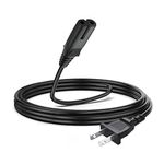 10Ft 2 Prong AC Power Cord Plug for ONN. 100008734 100008736, JBL PartyBox 100 200 300 1000 310 710 1000 On-The-Go Bluetooth Speaker ION Game Day Party Speaker Charger Charging Cable Power Supply Cord