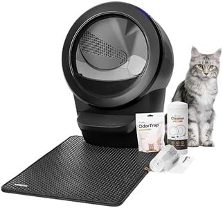 Litter-Robot 4 Core Bundle by Whisker, Black - Automatic, Self-Cleaning Cat Litter Box, Includes Litter-Robot 4, 6 OdorTrap Refills, 25 Liners, 30 Cleaner Wipes, Mat & Fence