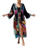 Bsubseach Kimono Cover Ups for Swimwear Women Boho Swimsuit Coverup Beach Dusters Long Summer Cardigan Black