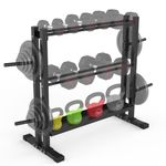 PROIRON Heavy Duty All-In-One Weight Rack, Dumbbell Rack for Dumbbells Kettlebells Home Gym Storage, Multi-layer Weights Stand Holder (Rack Only)