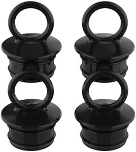 Sxkxm Push-in Boat Drain Plugs for 1-1/2" Livewell Drain Thru-Hull Drains, 1.5 inchs Live Well T-H Marine Drain Plug, Boats Scuppers Parts Replacement Boat Drain Plug Stopper Accessories (4 Pack)