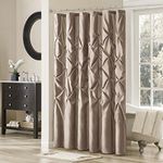 Madison Park Laurel Polyester Satin Shower Curtain, Mushroom