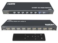 KAGO HDMI Switch - 8 Port HDMI Switch,HDMI Switcher 8 in 1 Out,4K HDMI Selector Box with Remote, Support 4K@30Hz 2160p 1080p,HDR HDCP 3D,PS3/4 Xbox PC Laptop Projector Blu-ray Player