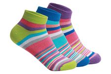 Supersox Ankle Socks For Women Made With Premium Cotton. Stylish Striped Design With Extra Softness, Anti Odour & Anti Bacterial - Free Size, Multicolor (Ankle Length)